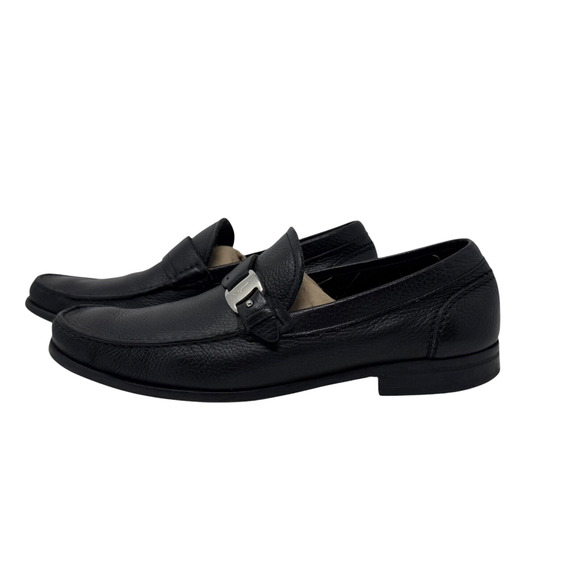 Salvatore Ferragamo Black Leather Men\'s Loafer Shoes Gancini Slip-on Size D 8 main image 6